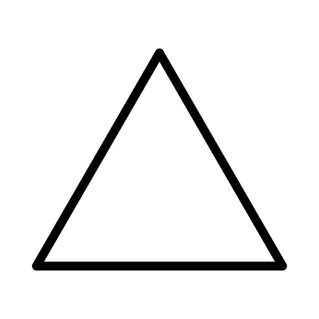 Vaatteiden pesuohjemerkintä: valkaisu sallittu. Kolmio on aina valkaisumerkintä.